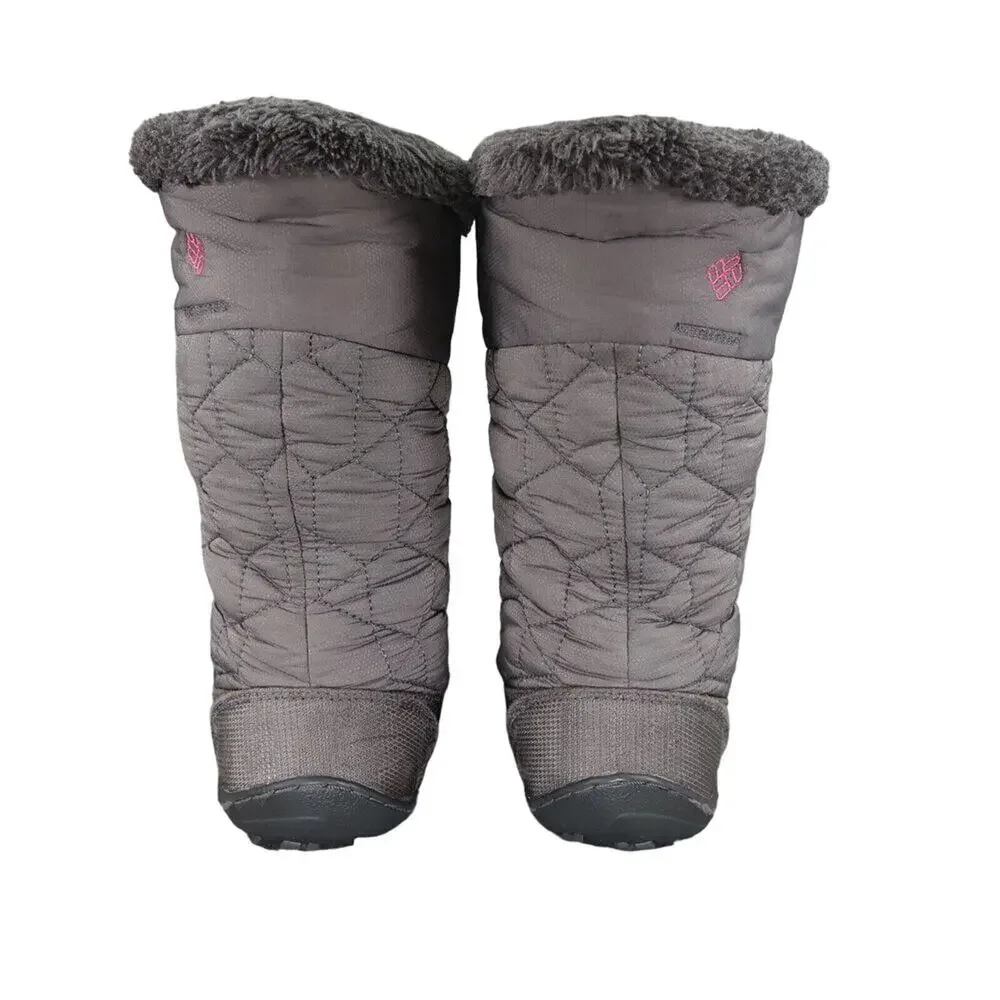 Columbia Shoes Youth 5 Boots Winter Snow Minx Waterproof Lace Up Insulated Grey